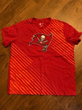 NFL Red Tee with Orange Accent Stripes